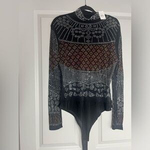 Rhinestone Mesh Bodysuit
